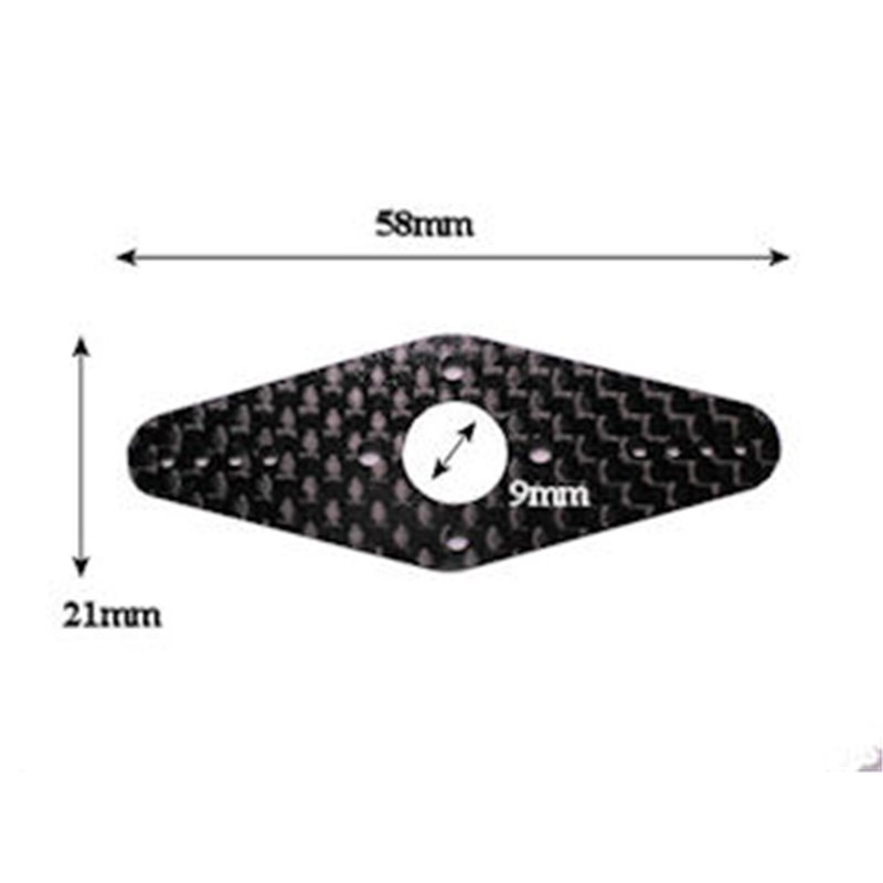 Brazo de Servo en fibra de carbono 9 x L58 × W21 x H2mm