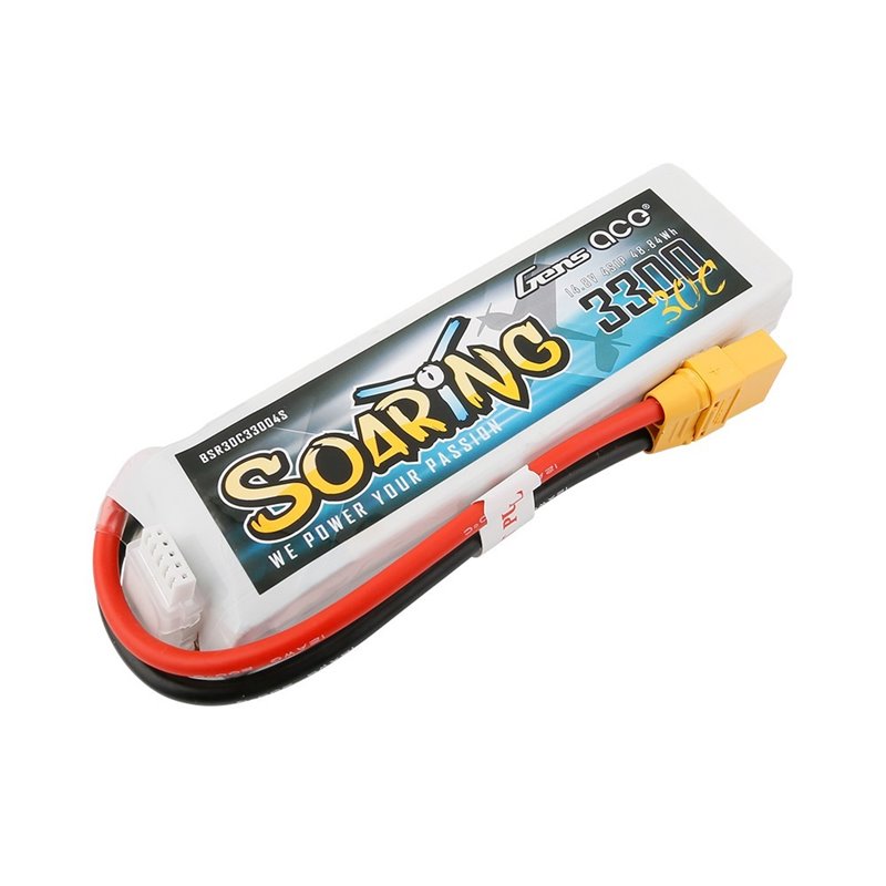 Batería Lipo Gens ace Soaring 3300mAh 14.8V 30C 4S1P con enchufe XT90