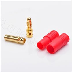 Conector dorado 3.5mm. con funda