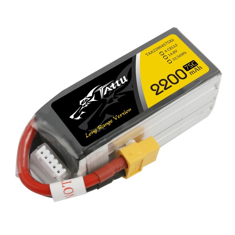 14.8V 2200mAh 75C Gens Ace Tattu con conector XT60