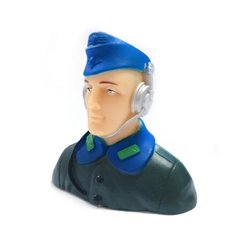 Piloto civil con cascos color verde militar escala 1/6