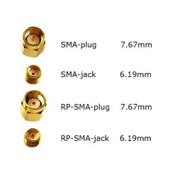 Conversor SMA Plug  a RPSMA Plug  (1 unidad)