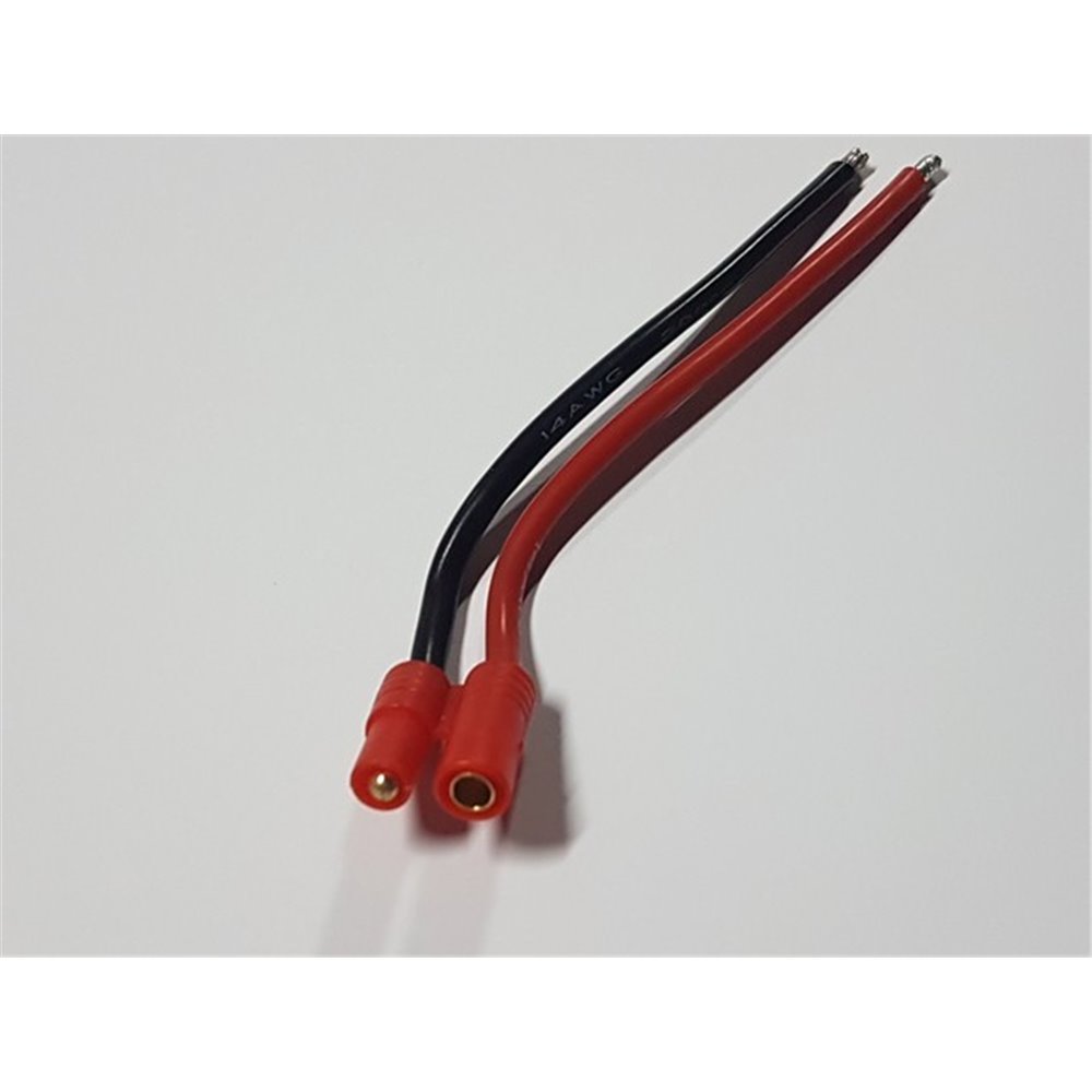 Conector corto 3.5mm con funda y cable AWG14 de 9Cm