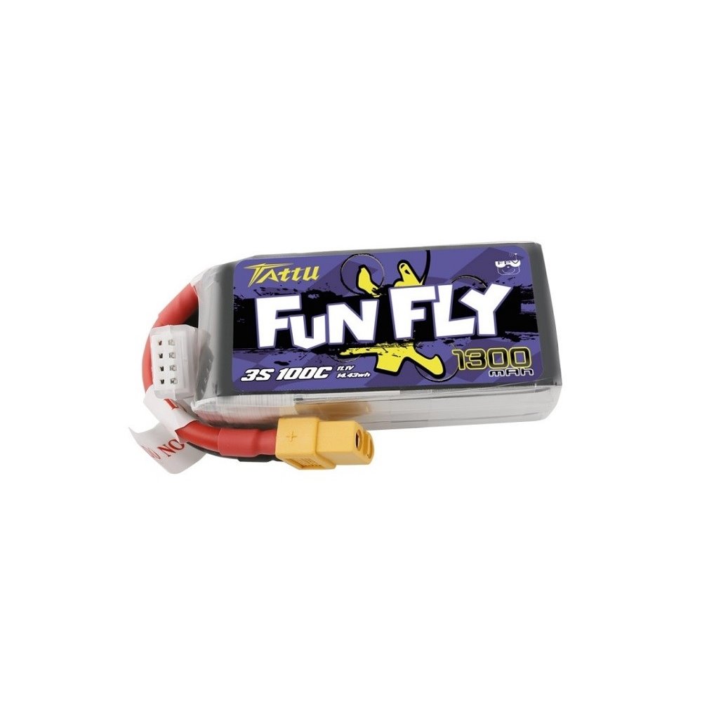 11.1V 1300mAh 100C Gens Ace Tattu Funfly con conector XT60