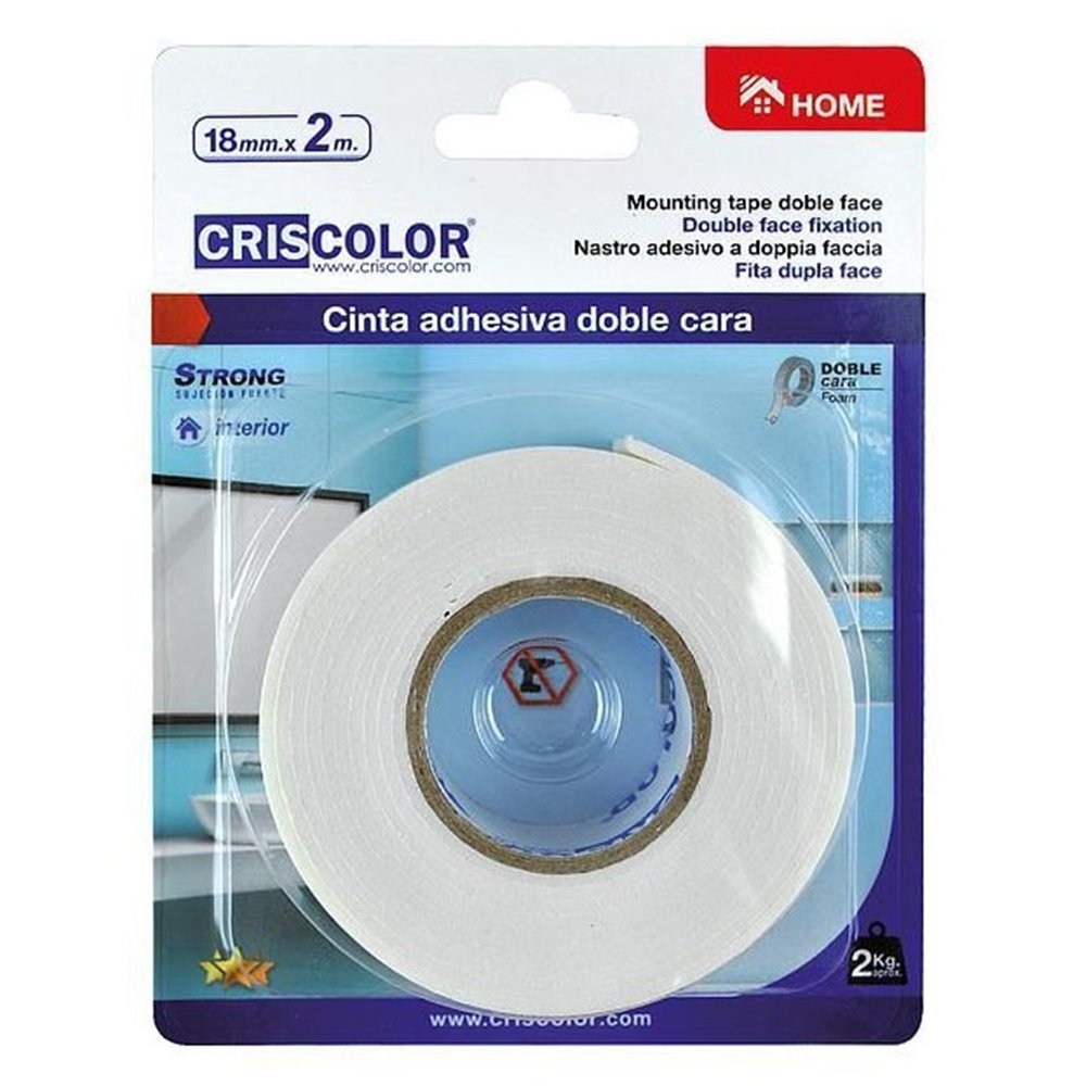 Cinta adhesiva doble cara 18mm x 2mts