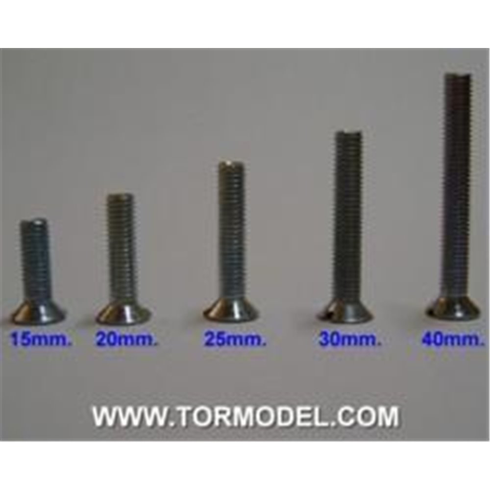 Tornillo cónico M5 X 15mm. - 5 unidades