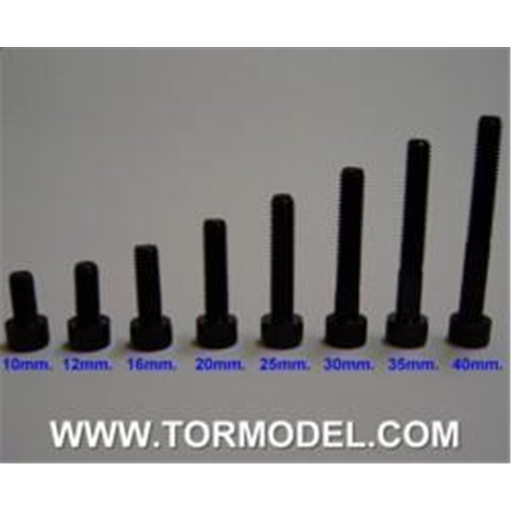 Tornillo allen negro M5 X 16mm. - 5 unidades