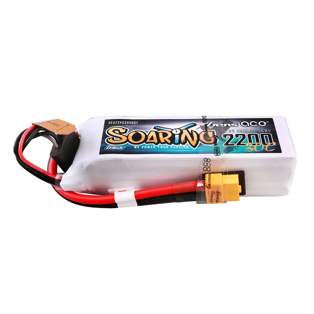 Batería Lipo Gens ace Soaring 2200mAh 14.8V 30C con conector XT60