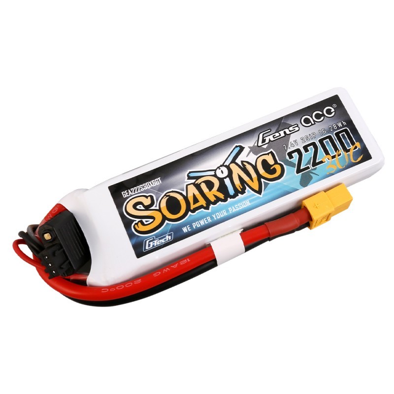 7.4V 2200mAh 30C Gens ace Soaring con conector XT60